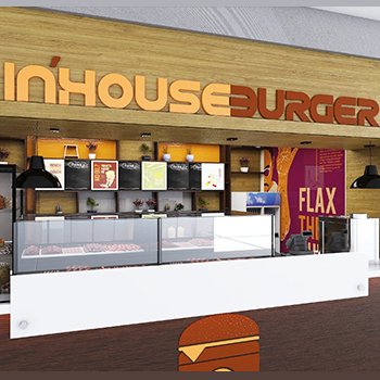 Outlet of Inhouse burger which is a health food cafe